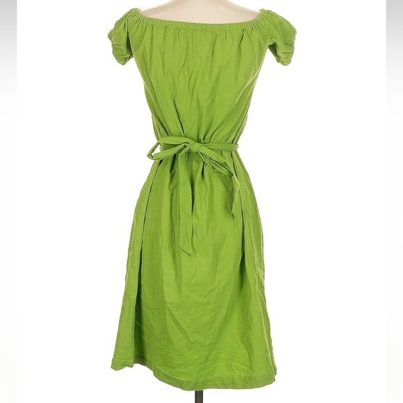 L’Academie Callao Green Off-Shoulder Button Down Front Midi Dress Size Small S - Picture 7 of 11